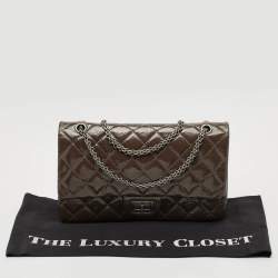 Chanel Olive Green Quilted Patent Leather Classic 227 Reissue 2.55 Flap Bag