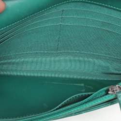 Chanel Green Quilted Leather Boy Wallet On Chain
