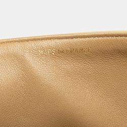 Pre Owned Chanel Beige Medium Classic Lambskin Double Flap Bag