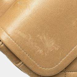 Pre Owned Chanel Beige Medium Classic Lambskin Double Flap Bag