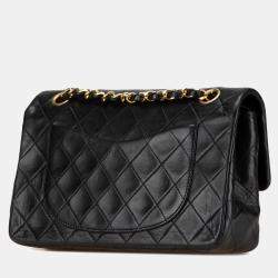 Pre Owned Chanel Black Small Classic Lambskin Double Flap Bag
