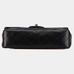 Pre Owned Chanel Black Small Classic Lambskin Double Flap Bag