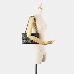 Pre Owned Chanel Black Small Classic Lambskin Double Flap Bag