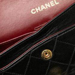 Pre Owned Chanel Black Small Classic Lambskin Double Flap Bag