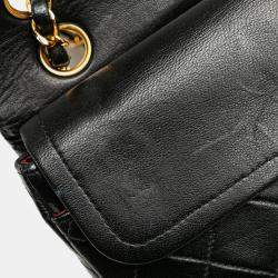 Pre Owned Chanel Black Small Classic Lambskin Double Flap Bag