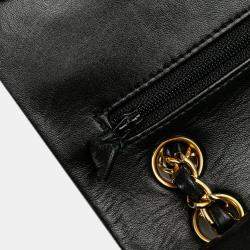 Pre Owned Chanel Black Small Classic Lambskin Double Flap Bag
