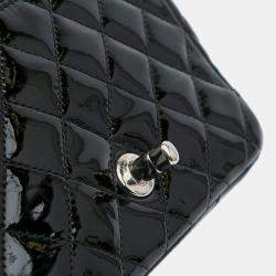 Pre Owned Chanel Black Mini Square Classic Patent Single Flap Bag
