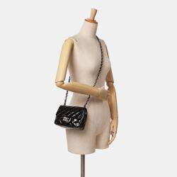 Pre Owned Chanel Black Mini Square Classic Patent Single Flap Bag