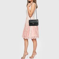 Pre Owned Chanel Black Quilted Leather Small Classic Double Flap Bag