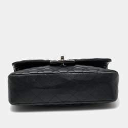 Pre Owned Chanel Black Quilted Leather Small Classic Double Flap Bag
