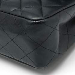 Pre Owned Chanel Black Quilted Leather Small Classic Double Flap Bag