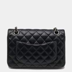 Pre Owned Chanel Black Quilted Leather Small Classic Double Flap Bag