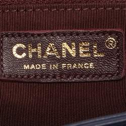 Pre Owned Chanel Navy Blue Quilted Leather Paris-Rome Bag