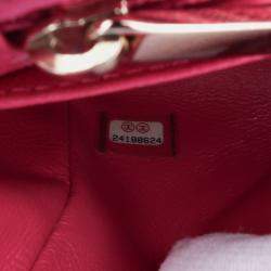 Pre Owned Chanel Pink Chevron Lambskin Mini Classic Single Flap Shoulder Bag