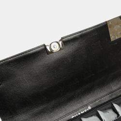 Pre Owned Chanel Black Patent Leather CC Chocolate Bar Clutch on Chain