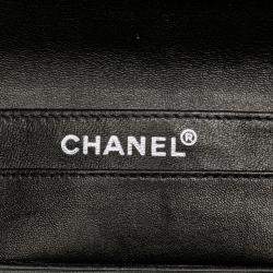 Pre Owned Chanel Black Patent Leather CC Chocolate Bar Clutch on Chain