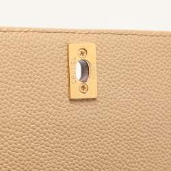 Chanel Beige Caviar Leather Vintage Kelly Bag
