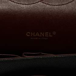 Pre Owned Chanel Black Quilted Caviar Leather Maxi Classic Double Flap Bag