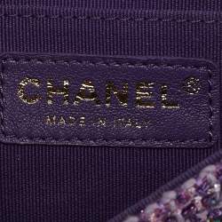 Chanel Purple Quilted Tweed and Sequins Top Handle Bag