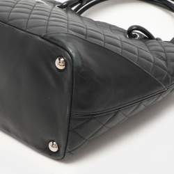 Pre Owned Chanel Black Quilted Leather Large Cambon Ligne Tote