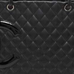 Pre Owned Chanel Black Quilted Leather Large Cambon Ligne Tote