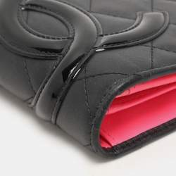 Chanel Black Quilted Leather Cambon Ligne Yen Long Wallet