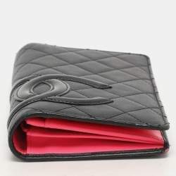 Chanel Black Quilted Leather Cambon Ligne Yen Long Wallet