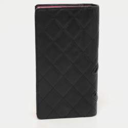 Chanel Black Quilted Leather Cambon Ligne Yen Long Wallet