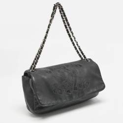 Pre Owned Chanel Black Leather CC Mosaic Flap Shoulder Bag