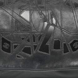 Pre Owned Chanel Black Leather CC Mosaic Flap Shoulder Bag