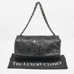 Pre Owned Chanel Black Leather CC Mosaic Flap Shoulder Bag