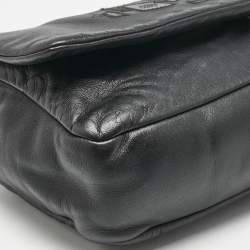 Pre Owned Chanel Black Leather CC Mosaic Flap Shoulder Bag