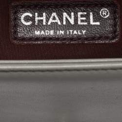 Chanel Grey Chevron Quilted Leather New Medium Boy Bag