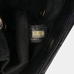 Pre Owned Chanel Black Mini Rectangular Chevron Lambskin Chain Around Flap Bag