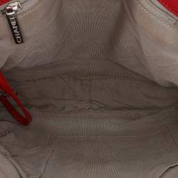 Pre Owned Chanel Red Maxi Washed Lambskin Chain Around Flap Bag