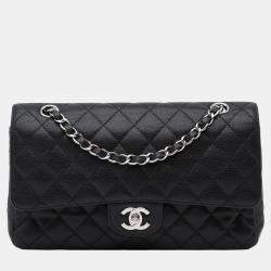 Chanel Black Medium Classic Caviar Double Flap Bag
