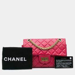 Pre Owned Chanel Dark Pink Calfskin Mini Reissue 2.55 Flap Bag