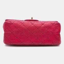Pre Owned Chanel Dark Pink Calfskin Mini Reissue 2.55 Flap Bag