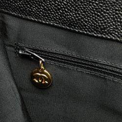 Chanel Black Caviar Leather CC Tote Bag