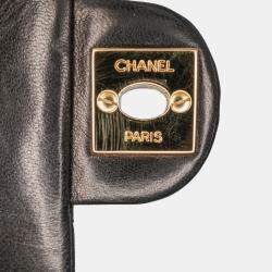 Pre Owned Chanel Black Quilted Lambskin Micro Single Flap Bag