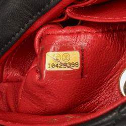 Pre Owned Chanel Black Quilted Lambskin Micro Single Flap Bag