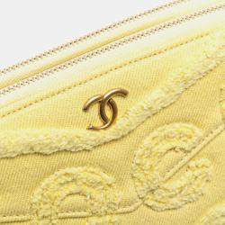 Chanel Yellow Denim Coco Fringe Clutch with Chain Bag