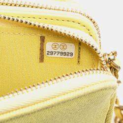 Chanel Yellow Denim Coco Fringe Clutch with Chain Bag