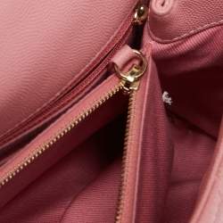 Chanel Pink Quilted Caviar Leather Medium Coco Top Handle Bag