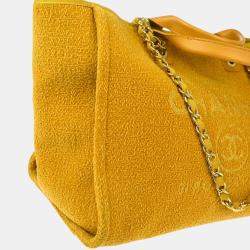 Chanel Yellow Fabric Medium Deauville Tote Bag