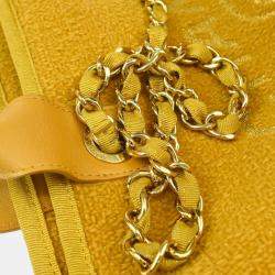 Chanel Yellow Fabric Medium Deauville Tote Bag