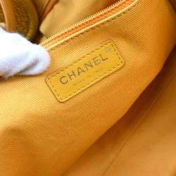 Chanel Yellow Fabric Medium Deauville Tote Bag