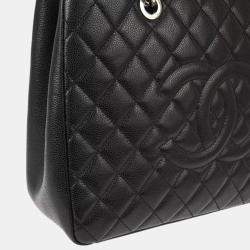 Pre Owned Chanel Black Calfskin Grand Shopping Tote Bag