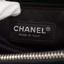 Pre Owned Chanel Black Calfskin Grand Shopping Tote Bag