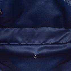 Pre Owned Chanel Dark Blue Quilted Lambskin Large CC Crossing Flap Bag